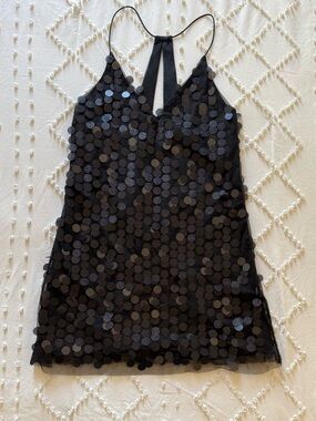 H&M Black Strappy Dress with Label Detail